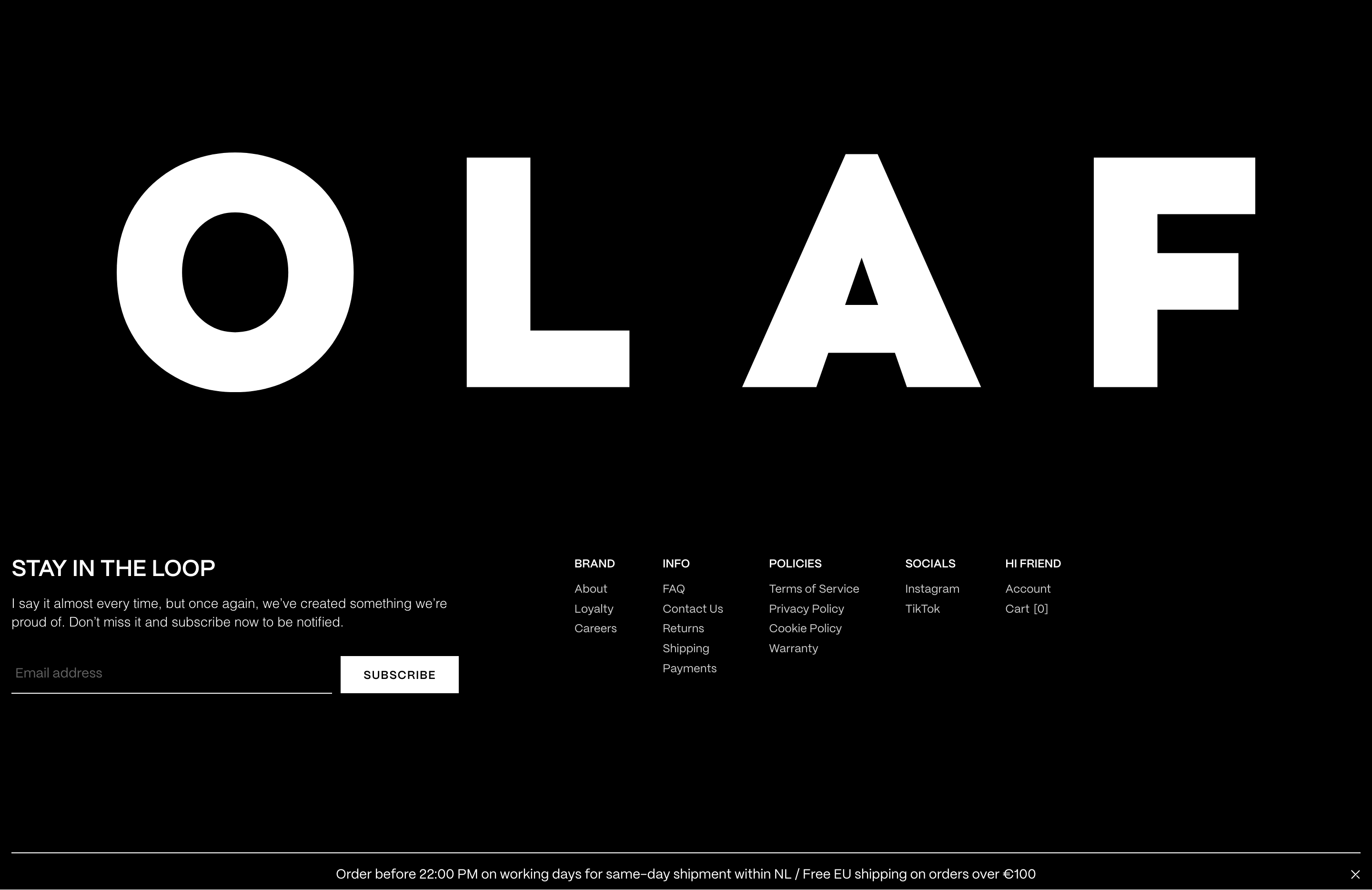 Olaf Newsletter Footer Design