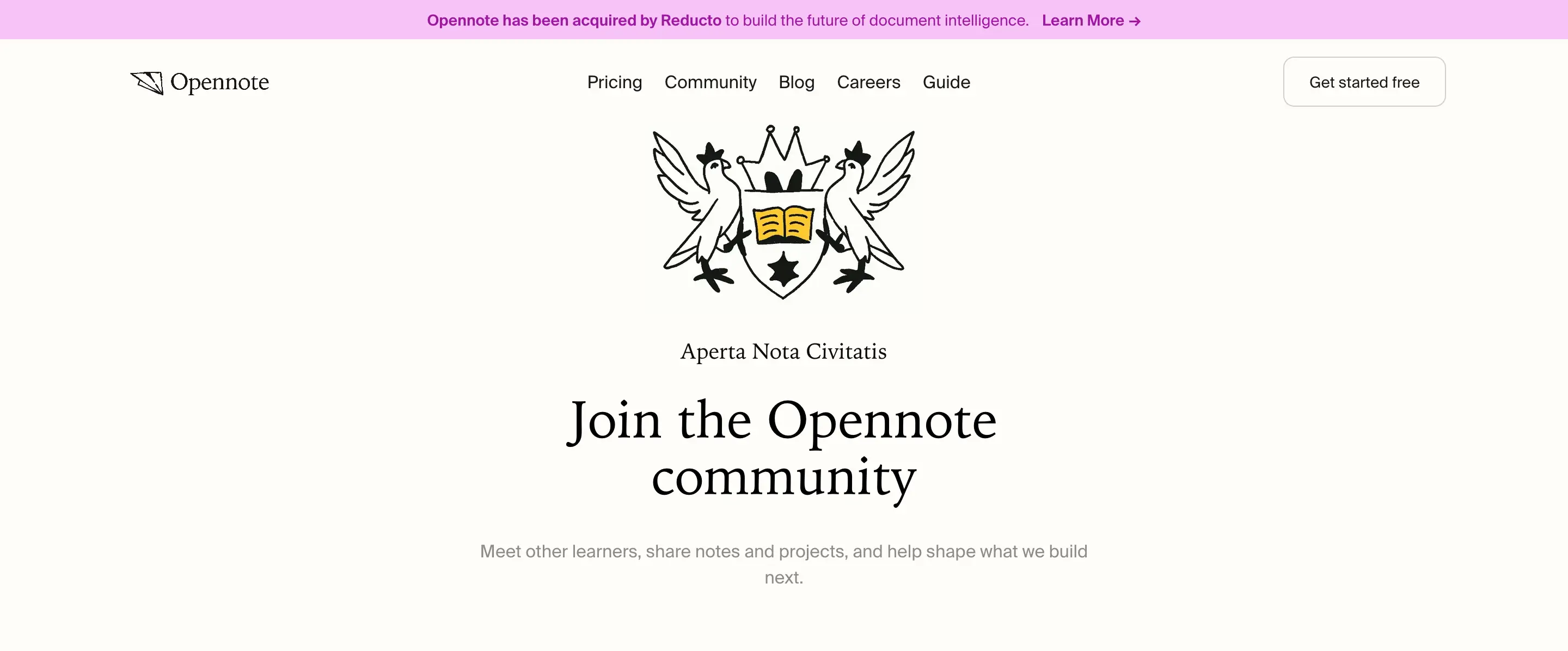 Opennote Community Header Design