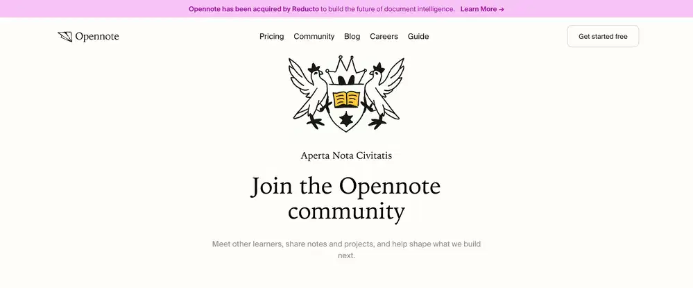 Opennote Community Header Design