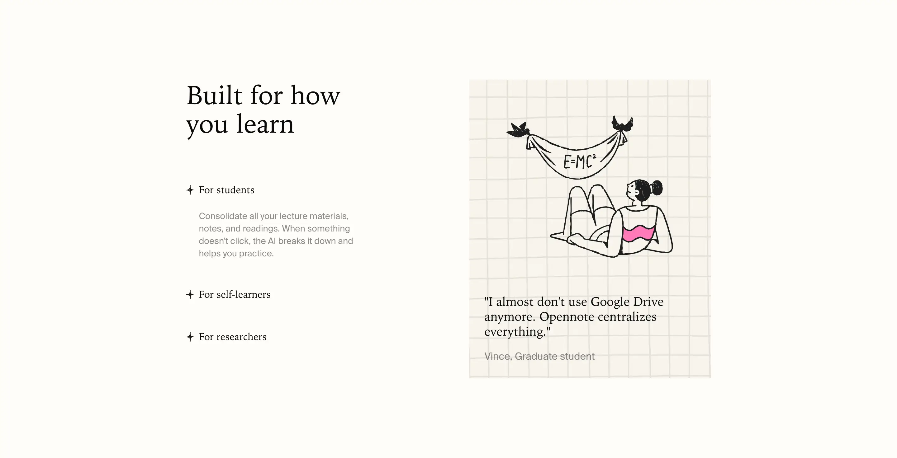 Opennote Learning Feature Design