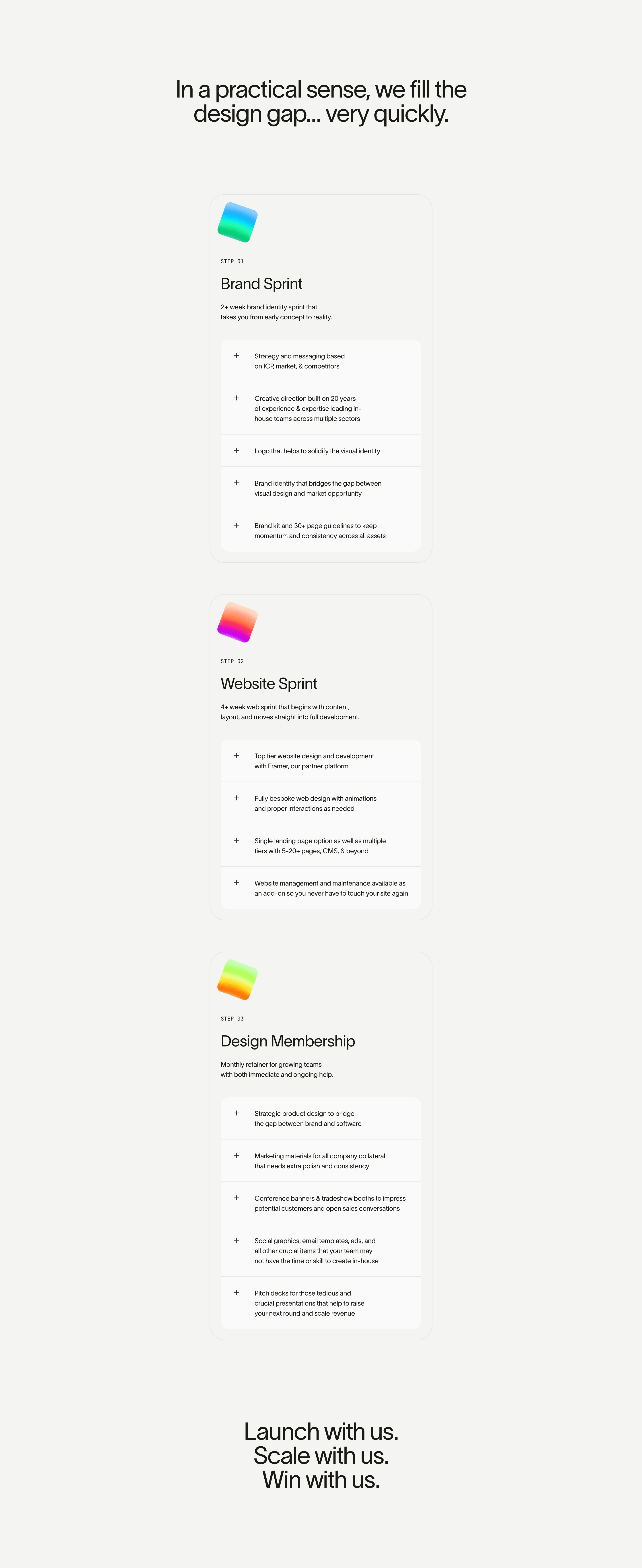 Outerbloc Services Cards Design