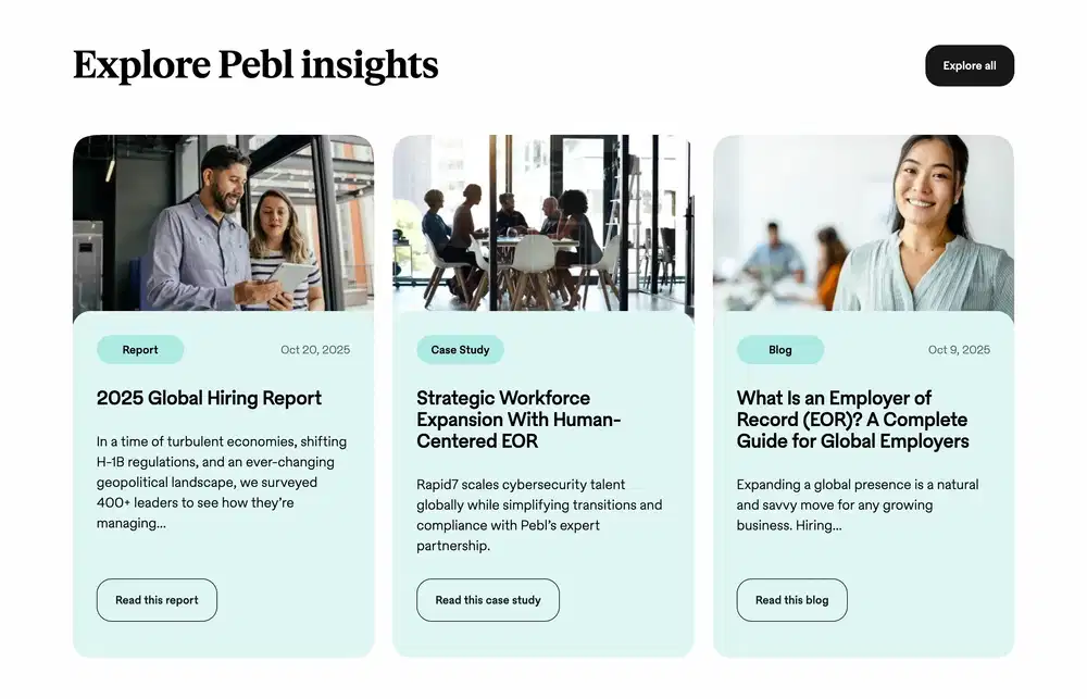 Pebl Knowledge Blog Card Design