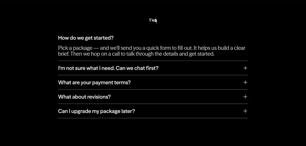 Poch Common Questions FAQ Design