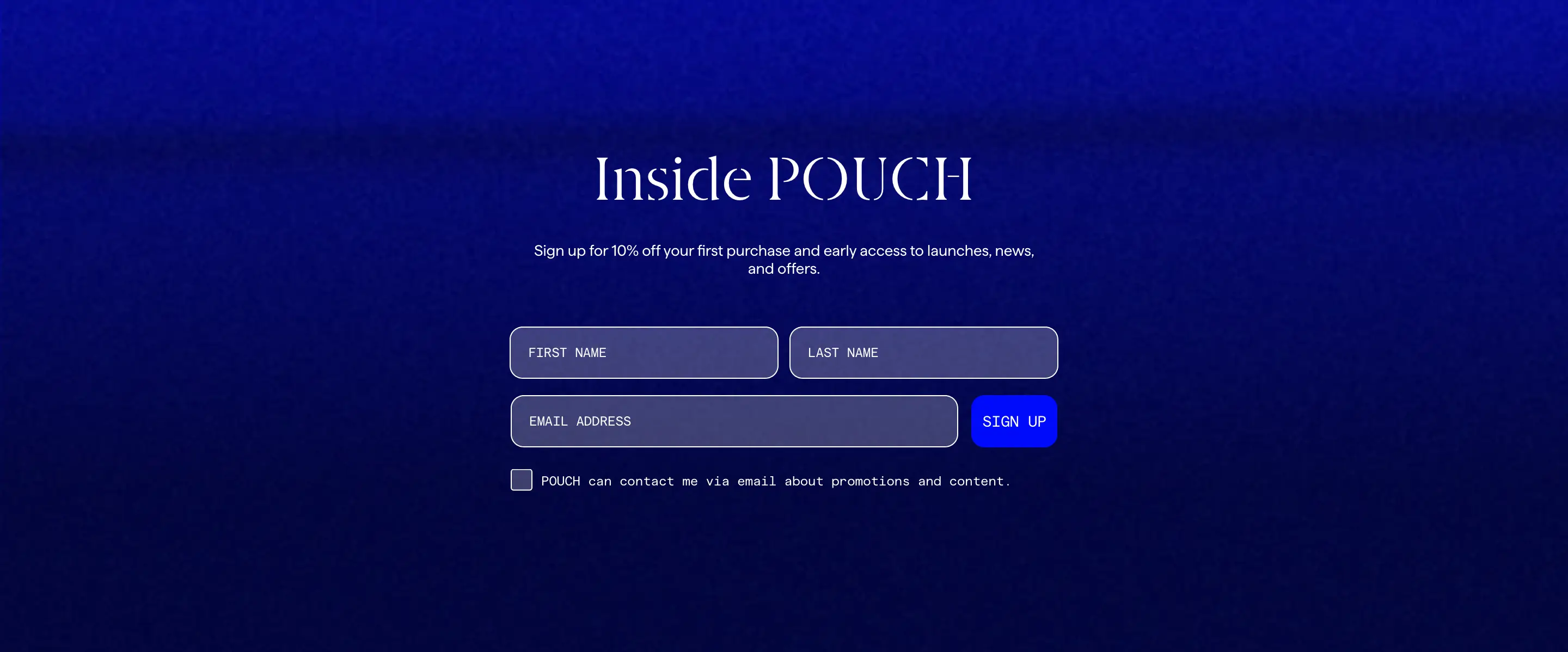 Pouch Newsletter CTA Design