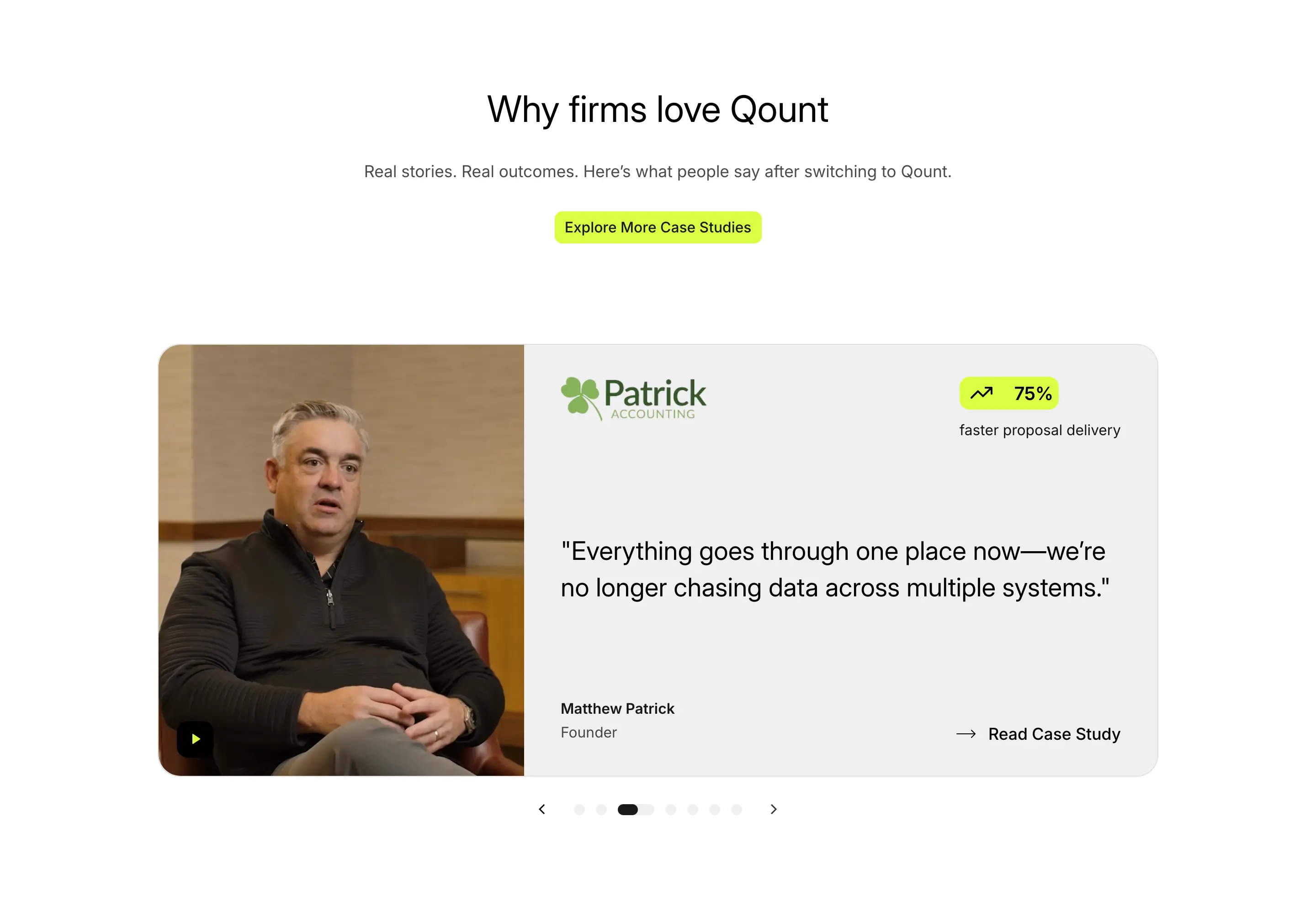 Qount Customer Testimonial Design