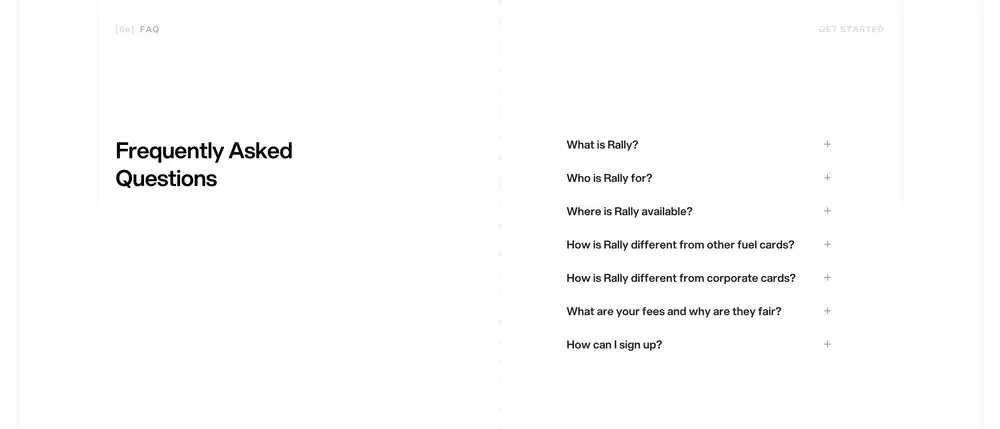 Rally Common FAQ Design