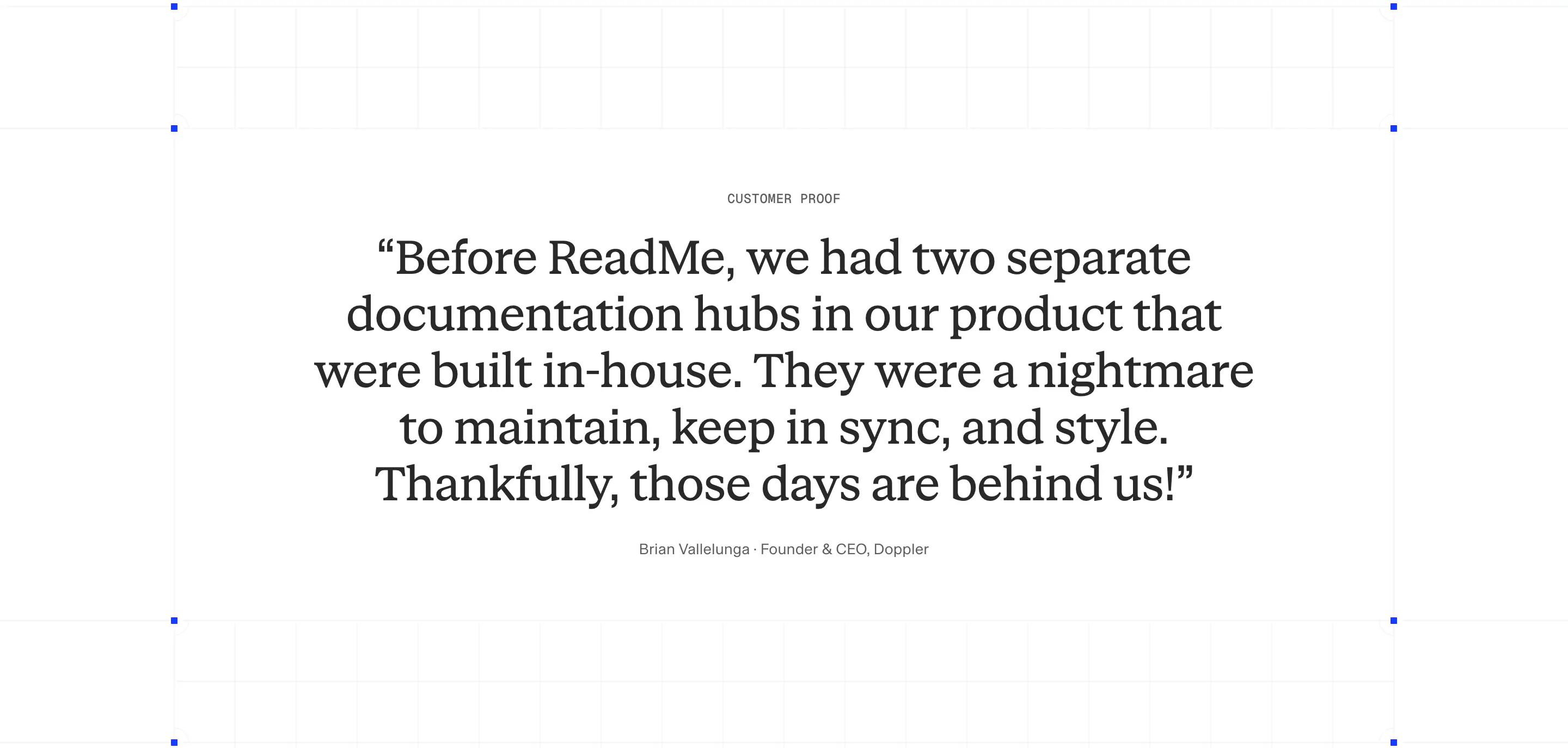 Readme Customer Proof Testimonial Design