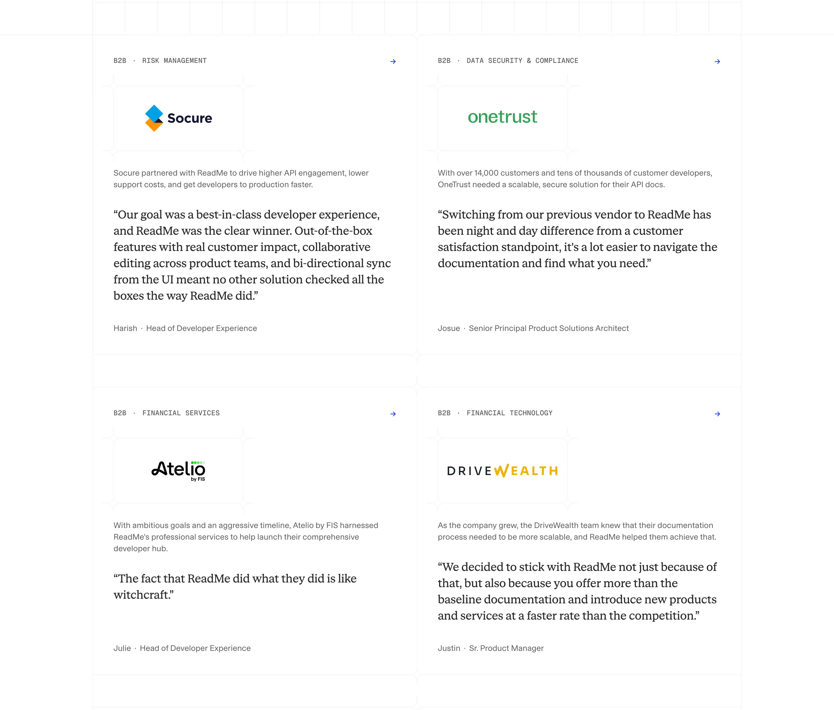 Readme Customer Stories Design