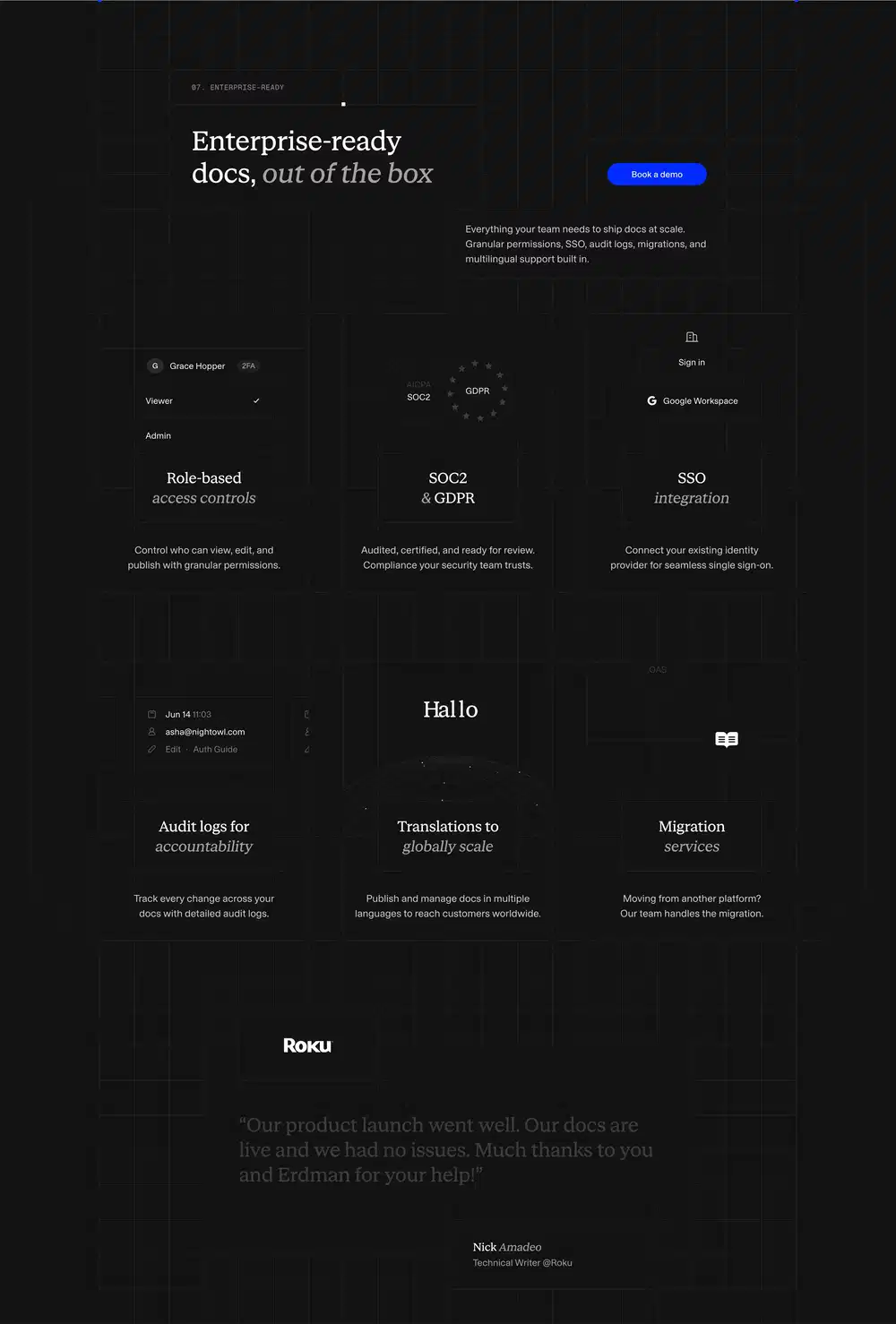 Readme Enterprise Feature Grid Design