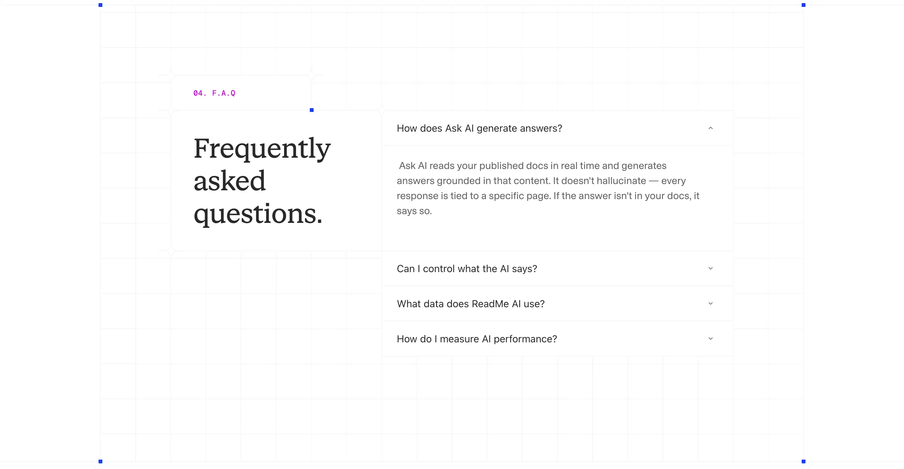 Readme Product Accordion FAQ Design