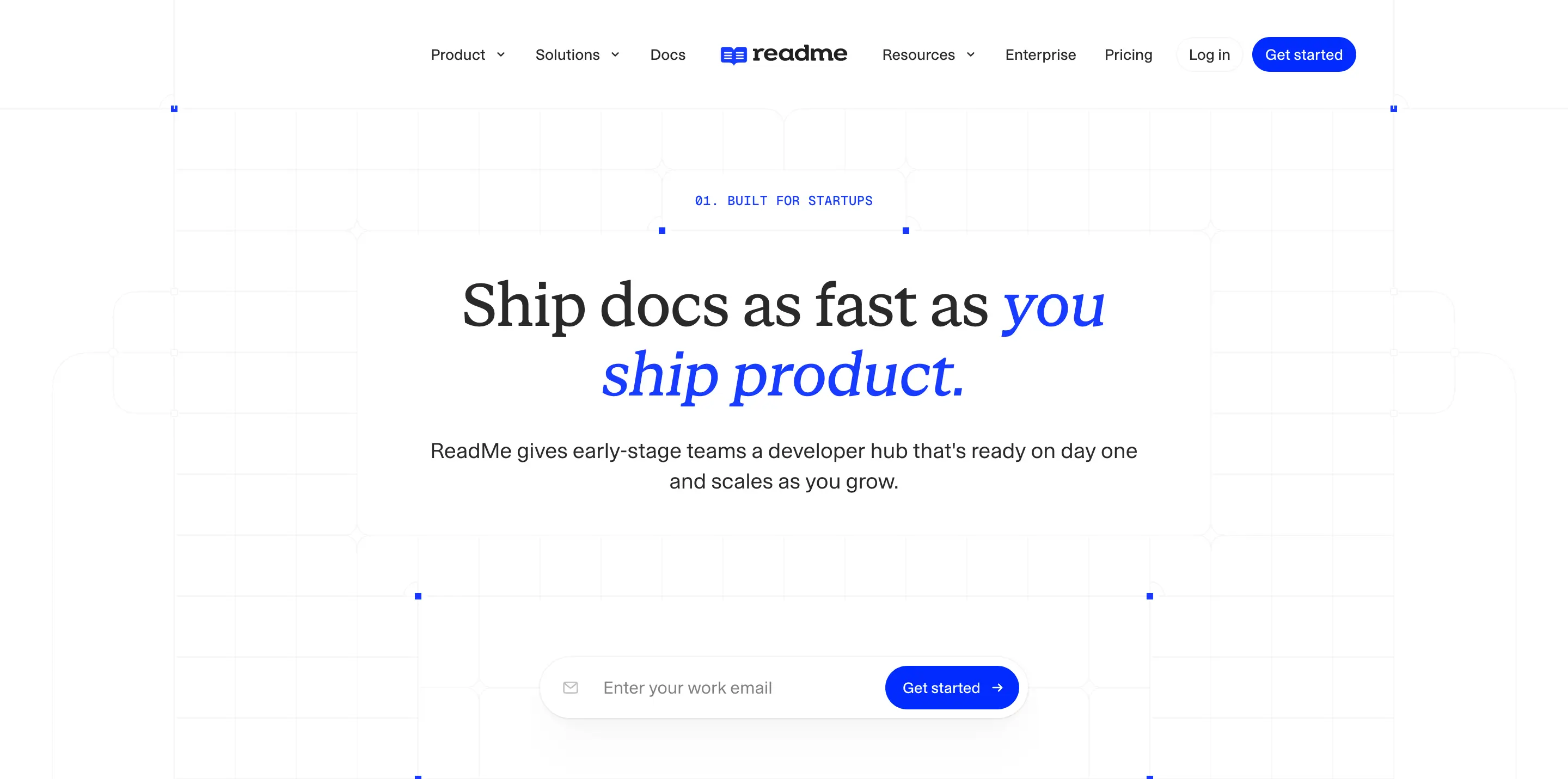 Readme Startup Hero Design
