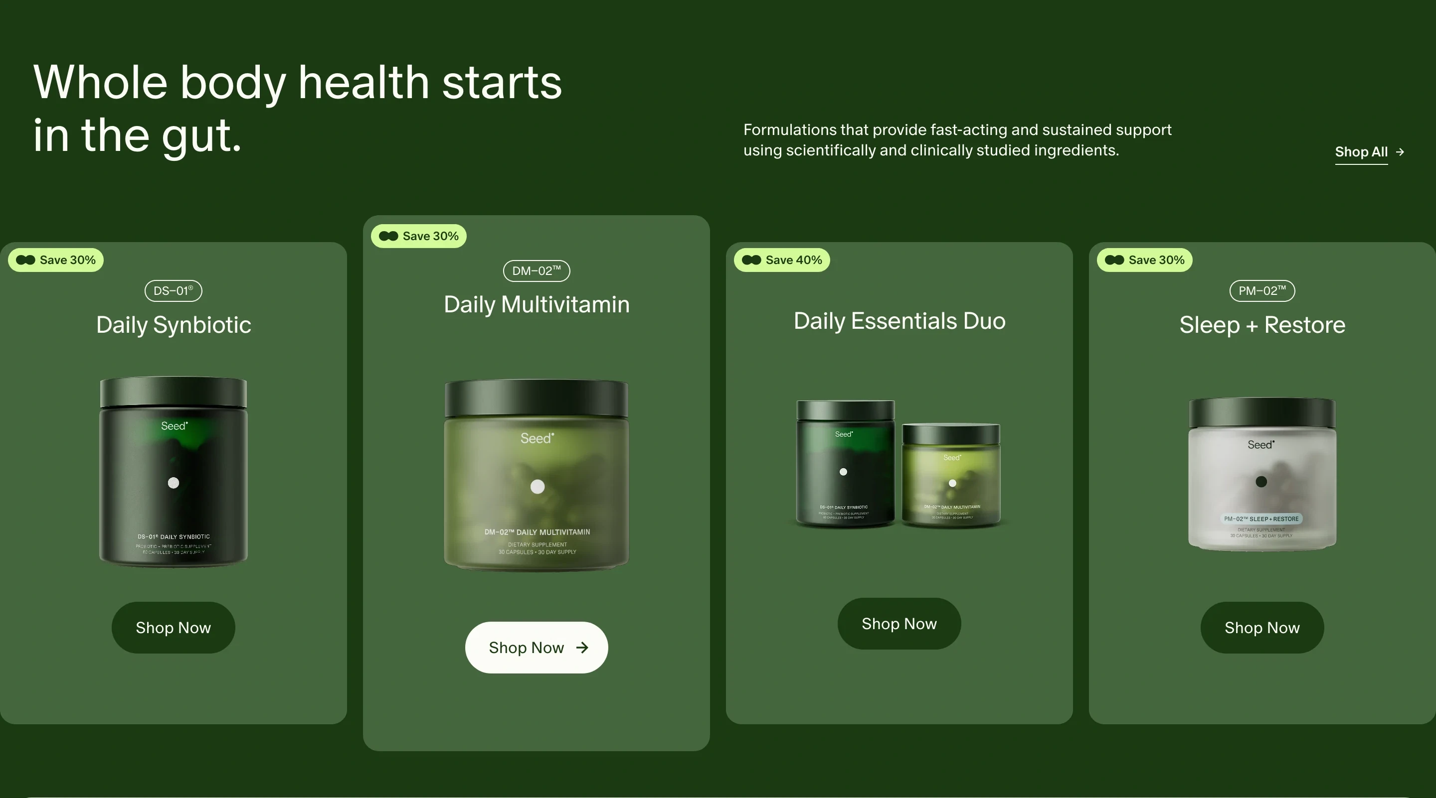 Seed Supplements Feature Design