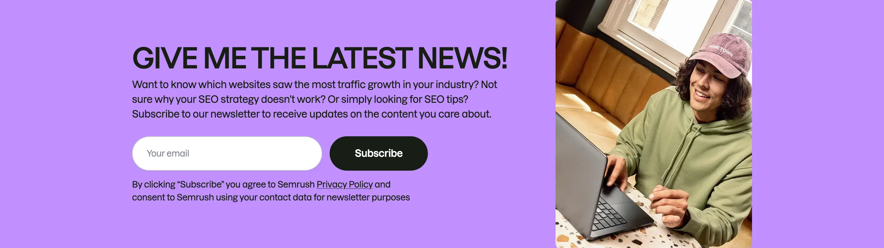 Semrush Newsletter CTA Design