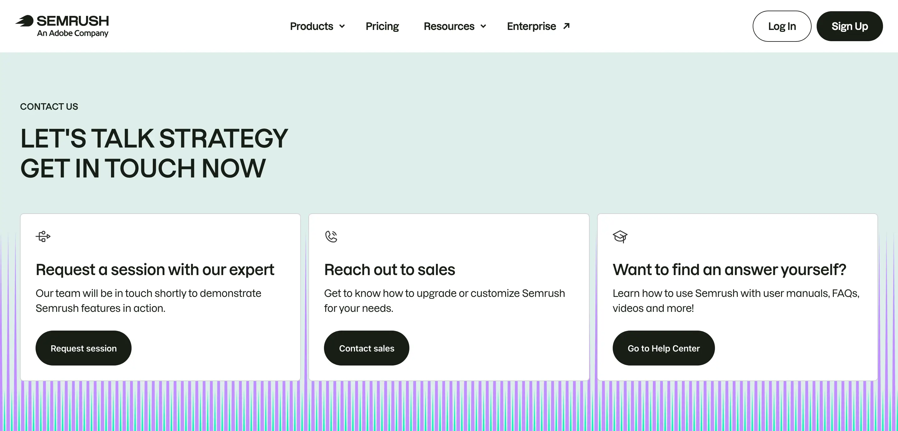 Semrush Support Contact Design