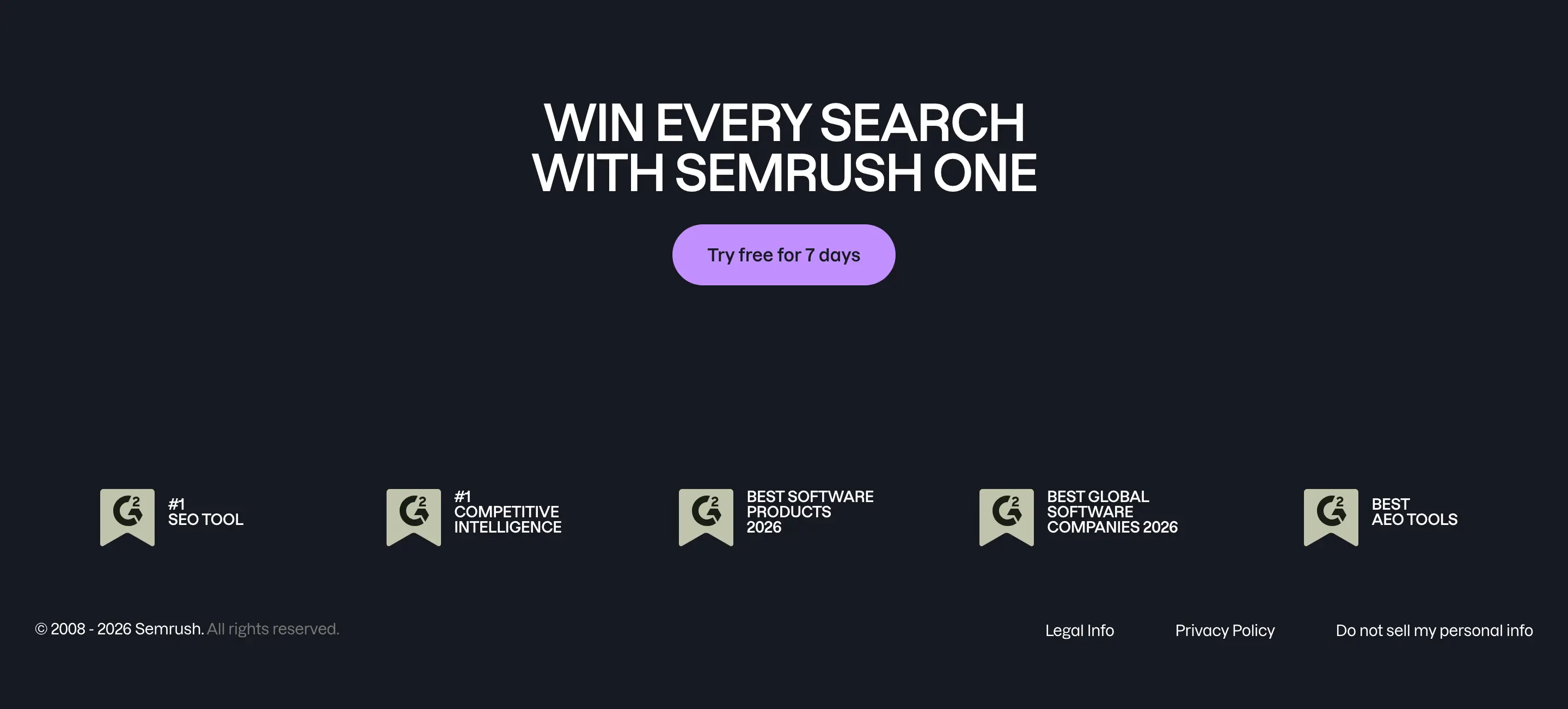 Semrush Trial CTA Design