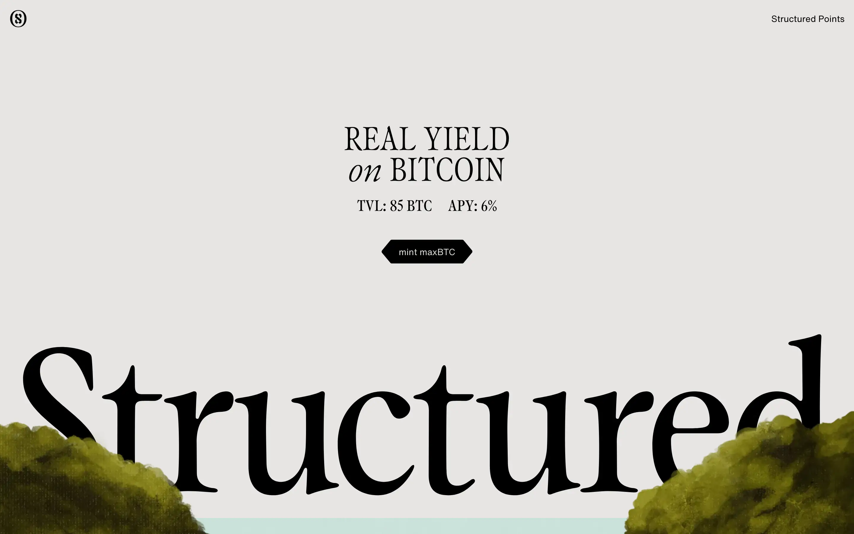 Structured Bitcoin Yield Hero Design