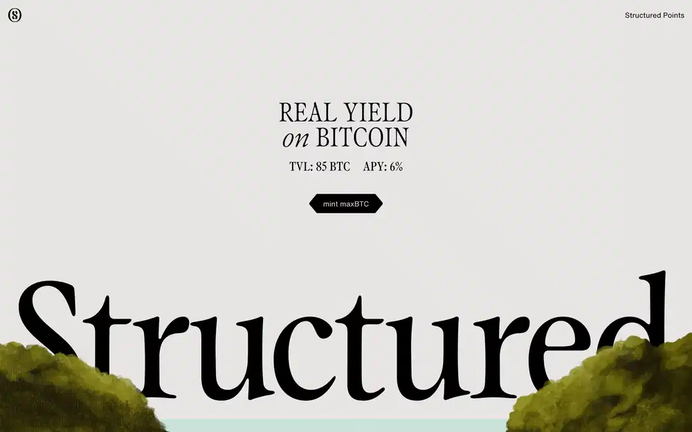 Structured Bitcoin Yield Hero Design