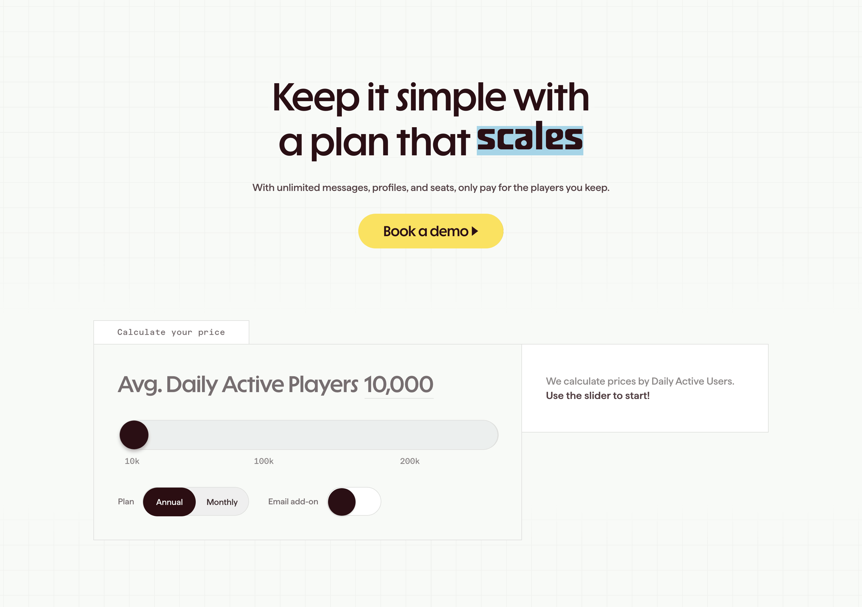 Teak Pricing Calculator Design