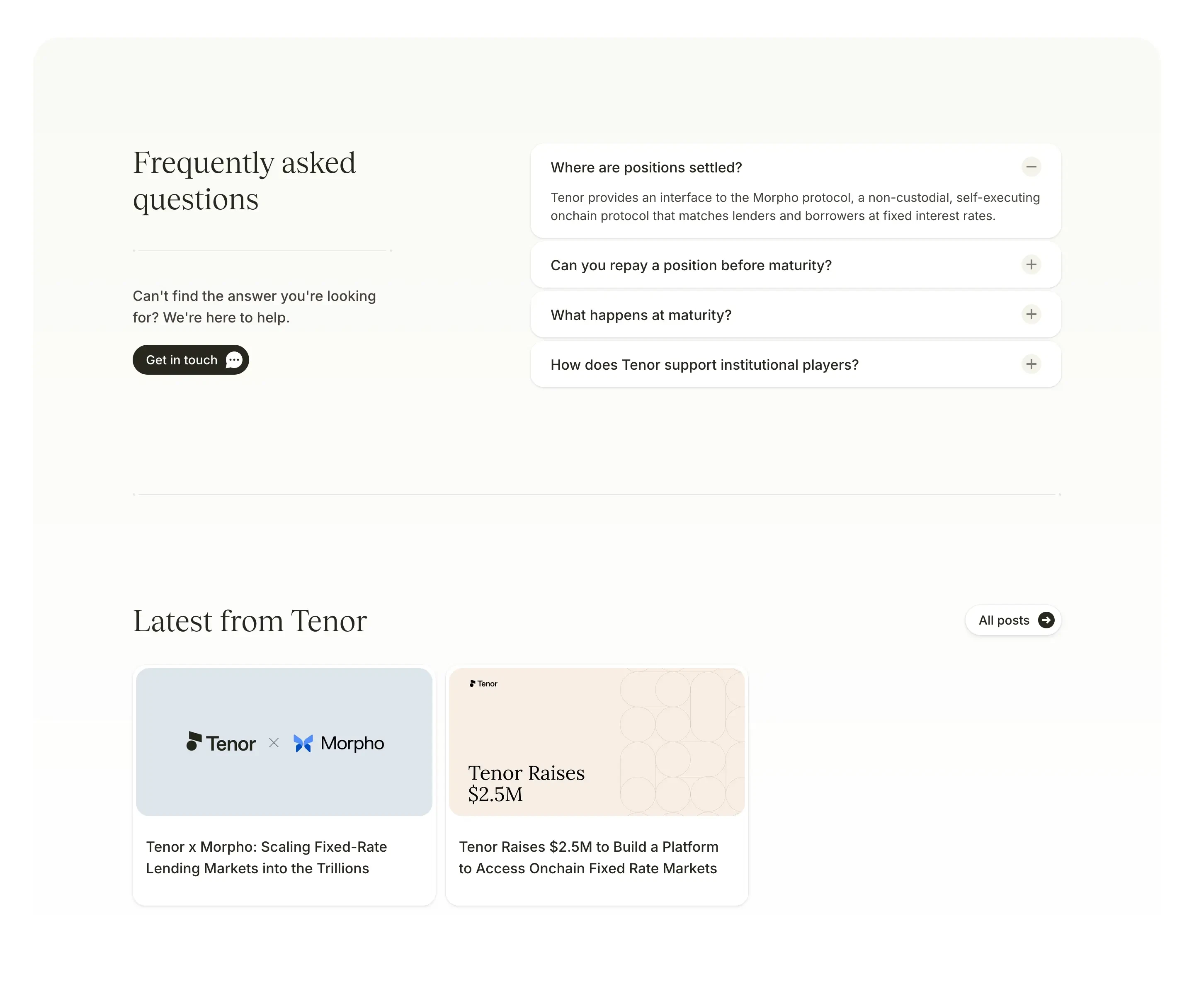 Tenor Support Blog FAQ News Design