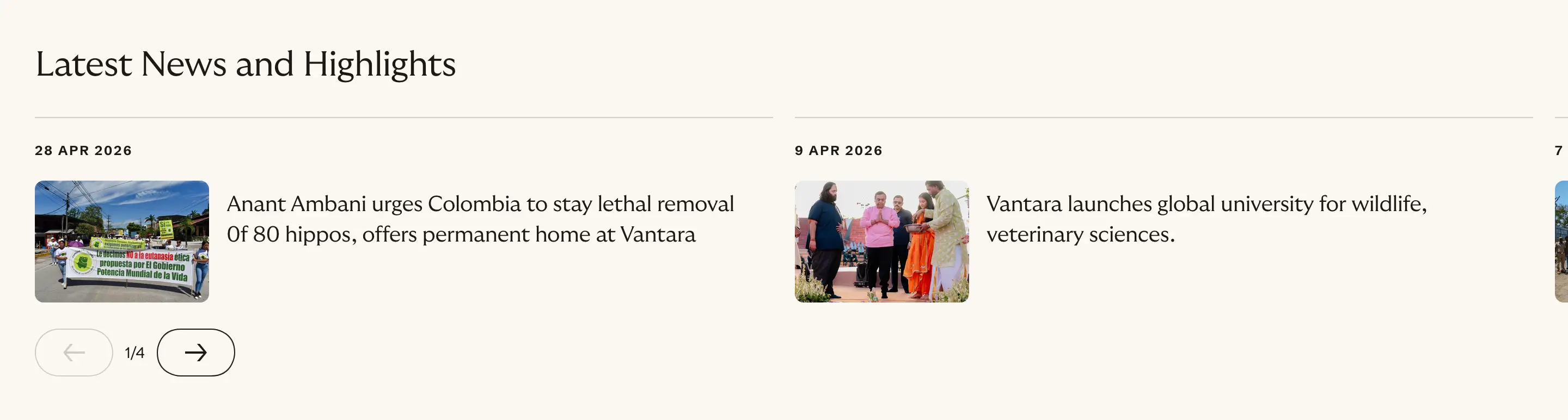 Vantara News Blog Carousel Design