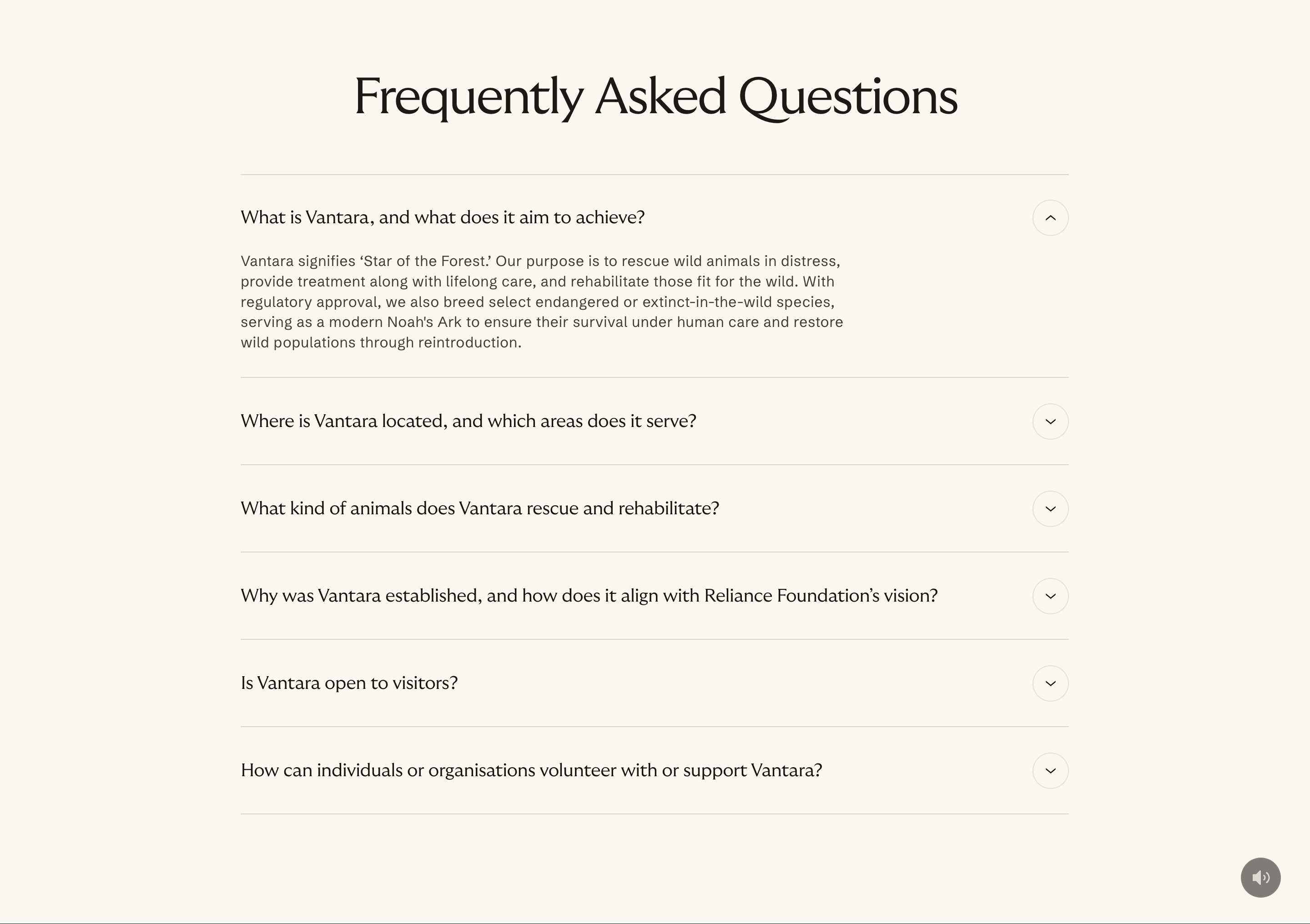 Vantara Support FAQ Design