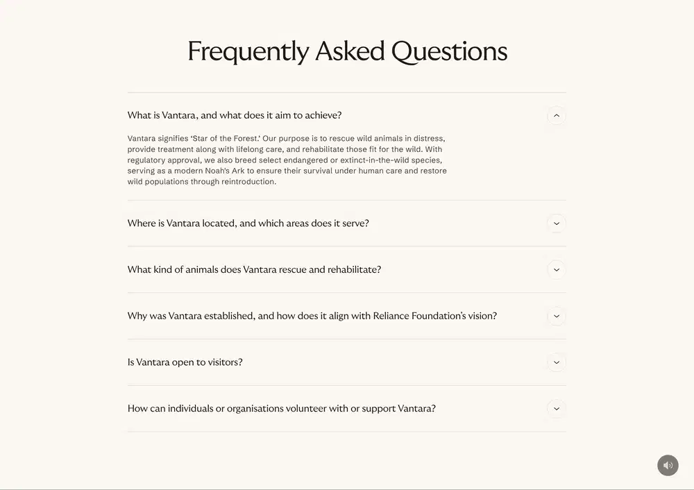 Vantara Support FAQ Design