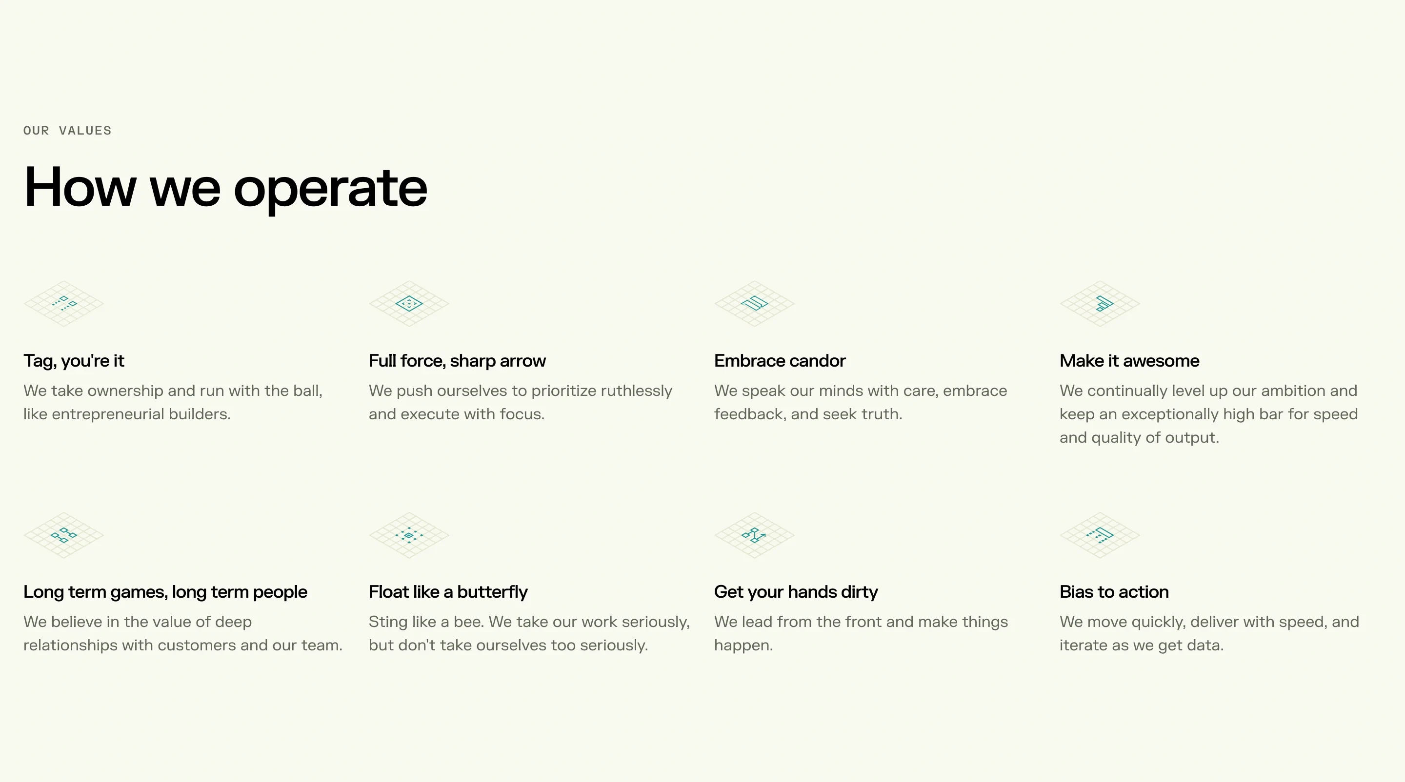 Vooma Corporate Values Feature Design