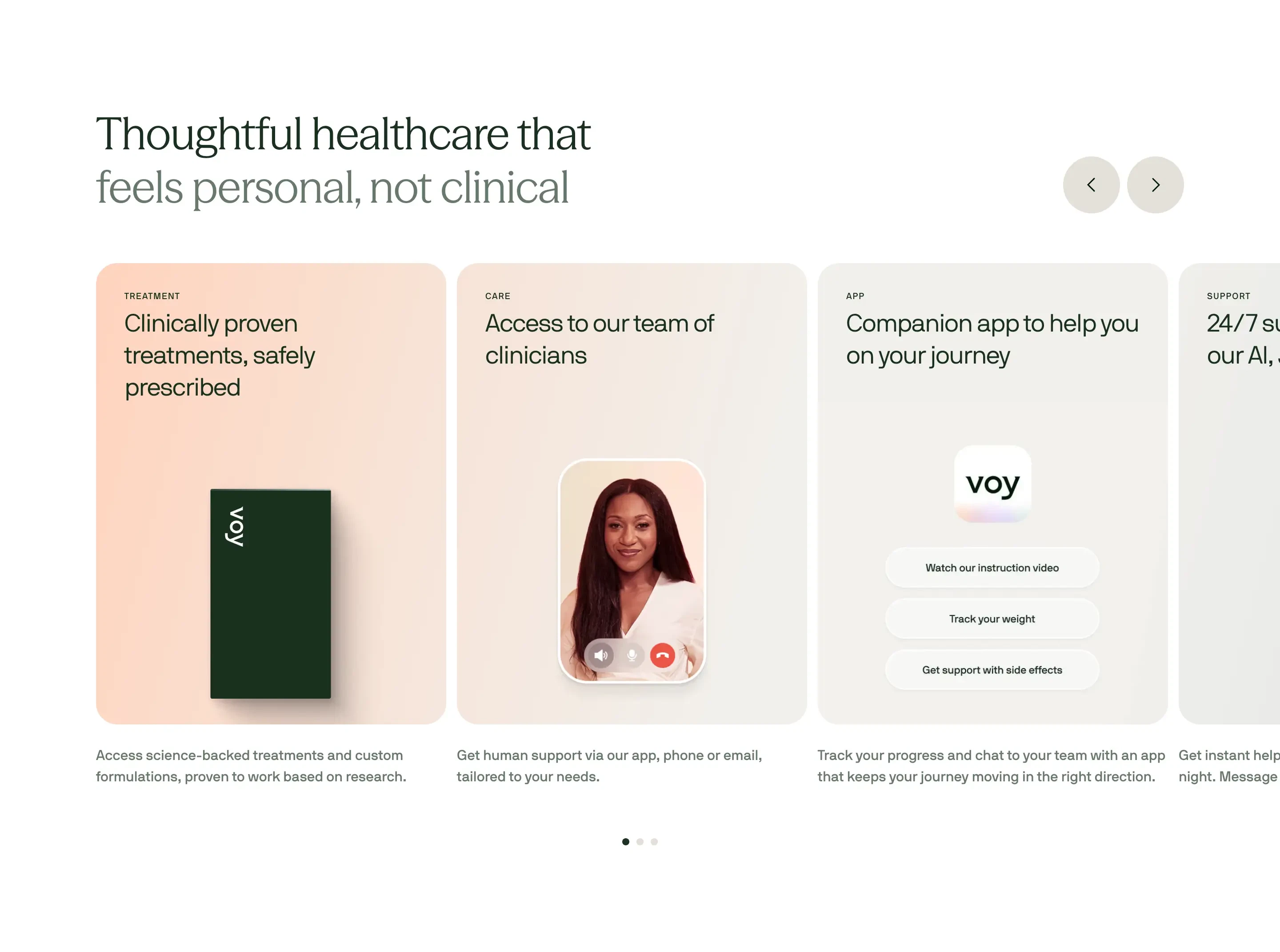 Voy Healthcare Feature Slider Design