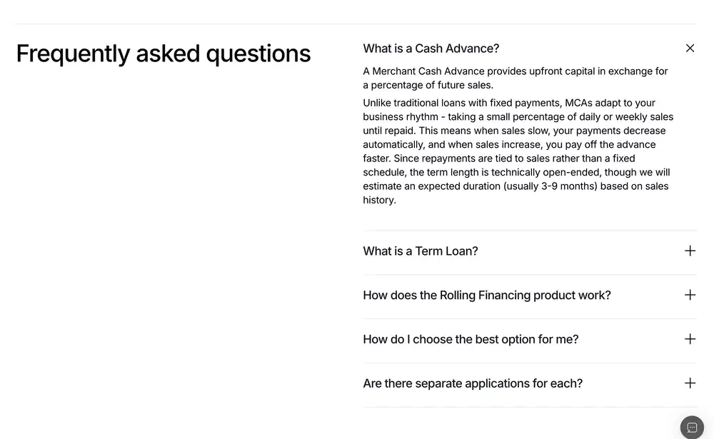 Wayflyer Support FAQ Design