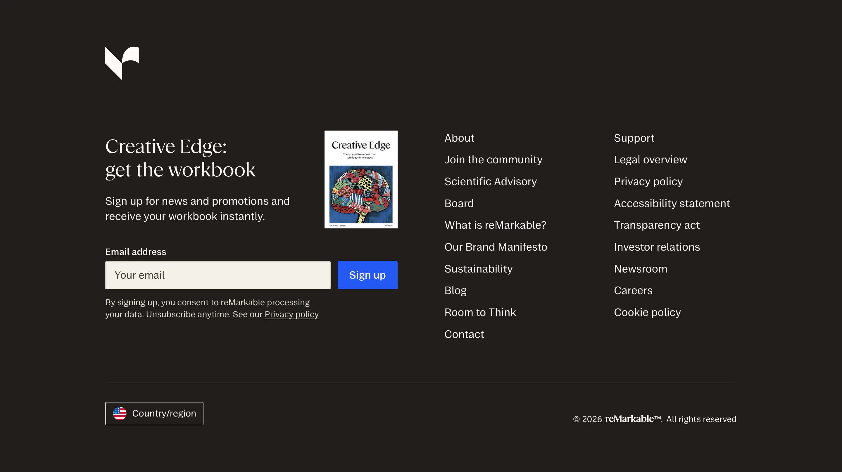 reMarkable Workbook Signup Subscription Form Design